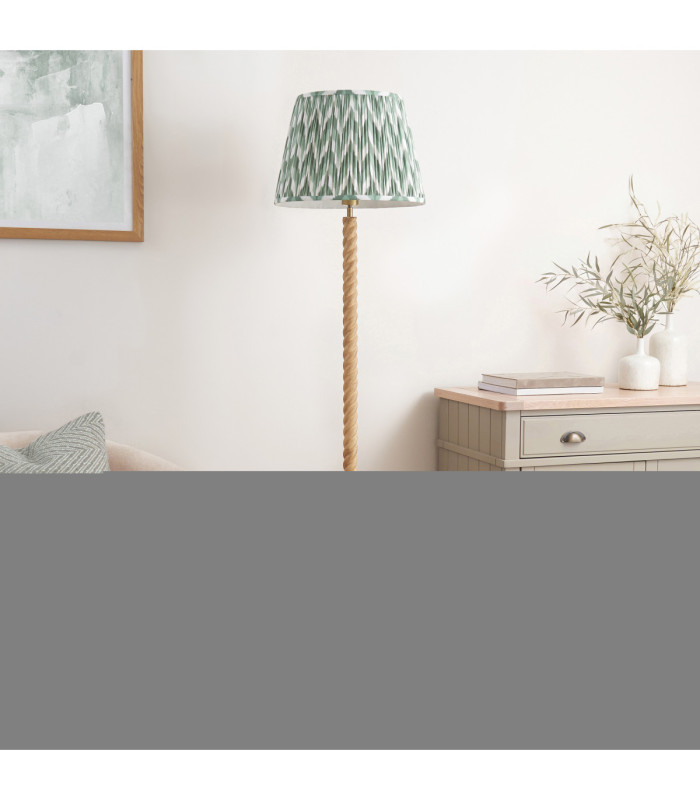 Twist & ZigZag 40cm Floor Lamp Oak Resin Cotswold Green-3
