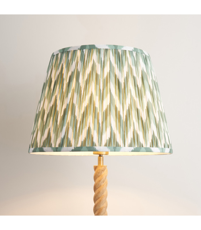 Twist & ZigZag 40cm Floor Lamp Oak Resin Cotswold Green-4