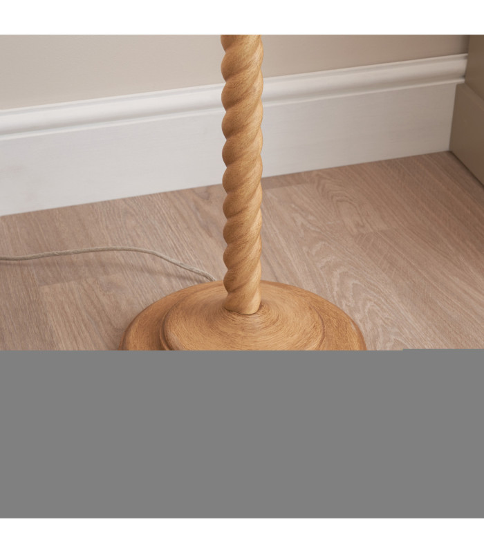 Twist & ZigZag 40cm Floor Lamp Oak Resin Cotswold Green-5