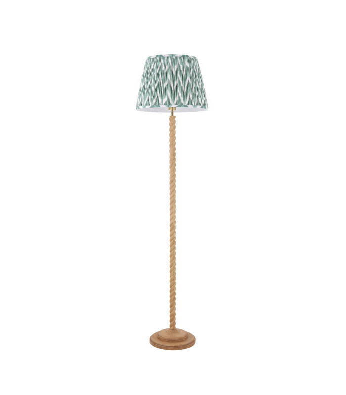 Twist & ZigZag 40cm Floor Lamp Oak Resin Cotswold Green-8