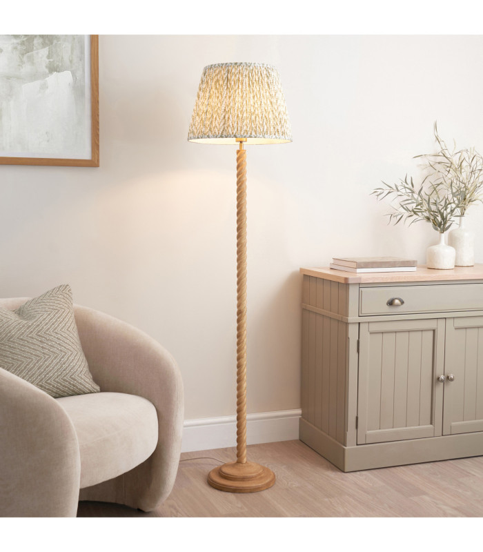 Twist & Leaf 40cm Floor Lamp Oak Resin Herb Garden Green-2