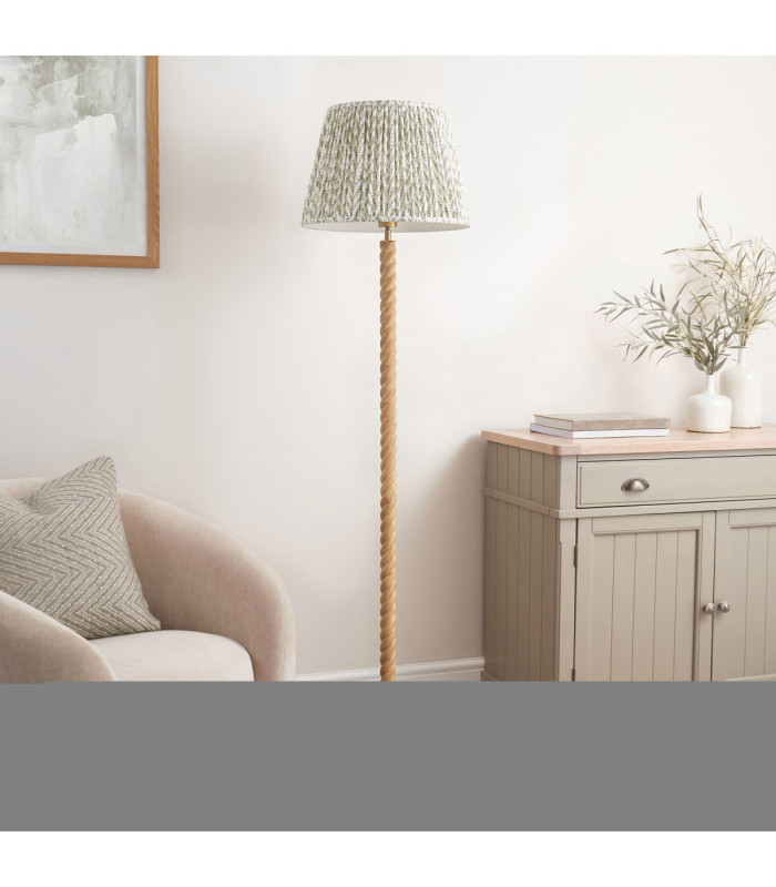 Twist & Leaf 40cm Floor Lamp Oak Resin Herb Garden Green-3