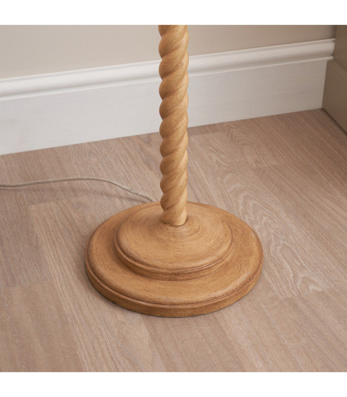 Twist & Leaf 40cm Floor Lamp Oak Resin Herb Garden Green-6