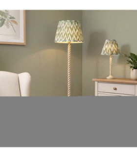 Twist & ZigZag 40cm Floor Lamp Satin Almond White Cotswold Green-2