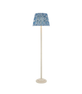 Twist & Ikat 40cm Floor Lamp Satin Almond White Marlin Blue-1