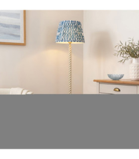 Twist & Ikat 40cm Floor Lamp Satin Almond White Marlin Blue-2