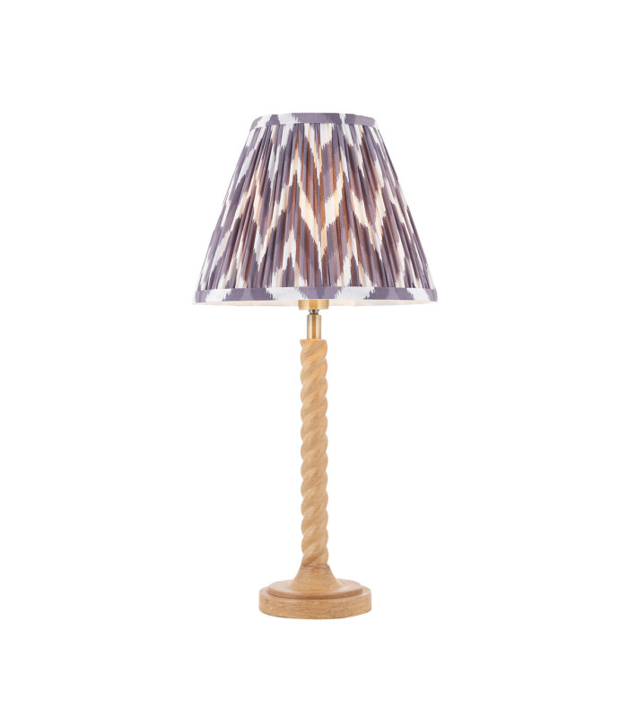 Twist & Zigzag 25cm Table Lamp Oak Resin Pearl Grey-1
