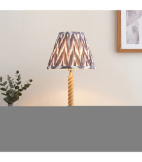Twist & Zigzag 25cm Table Lamp Oak Resin Pearl Grey-2