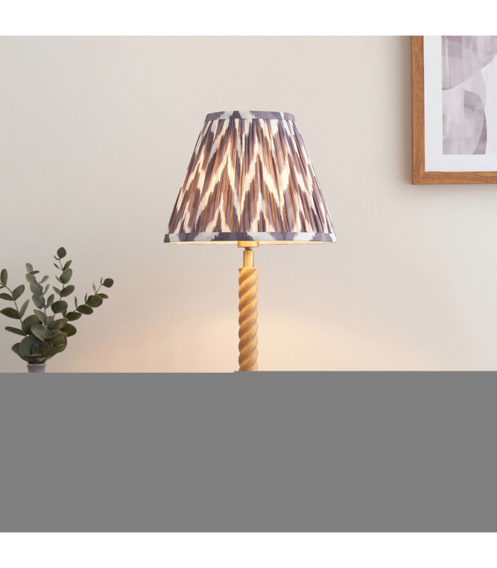 Twist & Zigzag 25cm Table Lamp Oak Resin Pearl Grey-2
