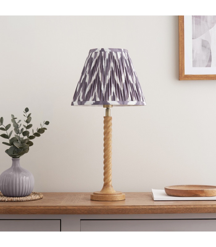 Twist & Zigzag 25cm Table Lamp Oak Resin Pearl Grey-3