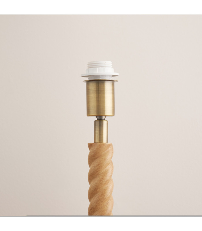 Twist & Zigzag 25cm Table Lamp Oak Resin Pearl Grey-5