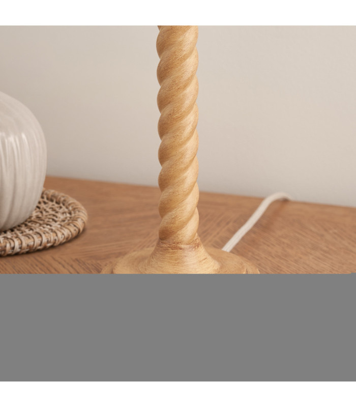 Twist & Zigzag 25cm Table Lamp Oak Resin Pearl Grey-6