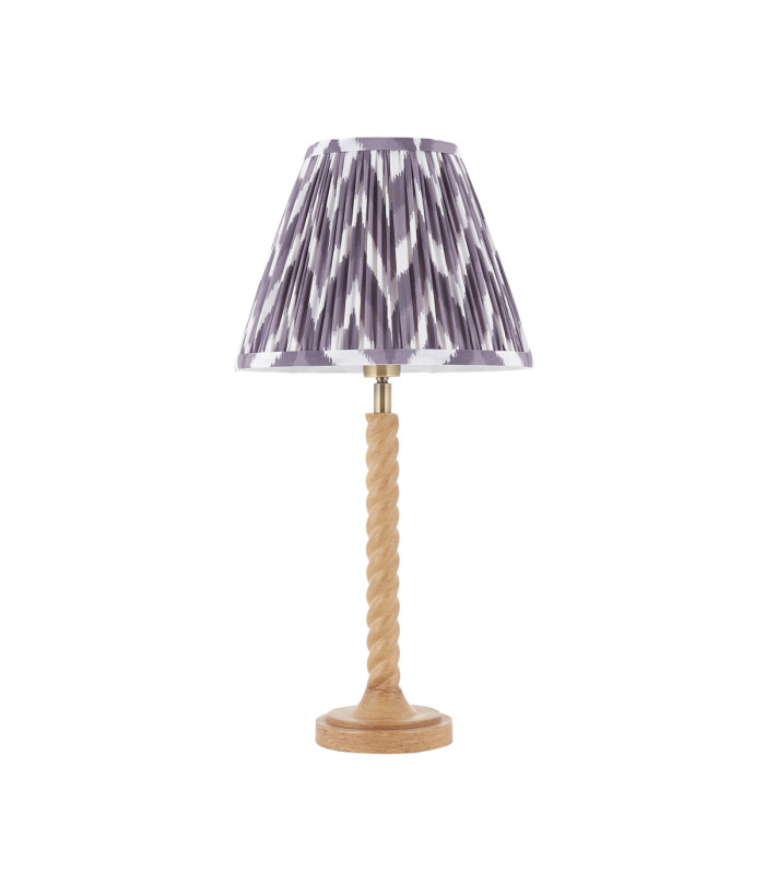 Twist & Zigzag 25cm Table Lamp Oak Resin Pearl Grey-8
