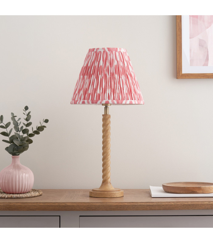 Twist & Ikat 25cm Table Lamp Oak Resin Coral Pink-3