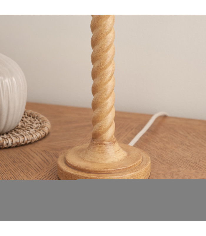 Twist & Ikat 25cm Table Lamp Oak Resin Coral Pink-6