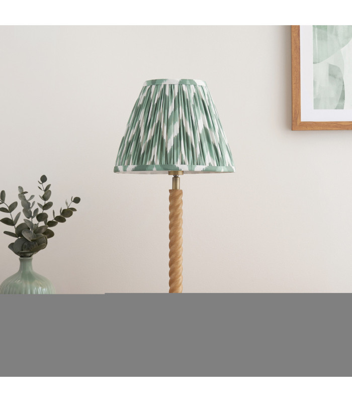 Twist & Zigzag25cm Table Lamp Oak Resin Cotswold Green-3