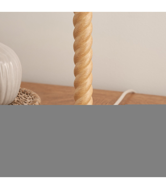 Twist & Zigzag25cm Table Lamp Oak Resin Cotswold Green-5