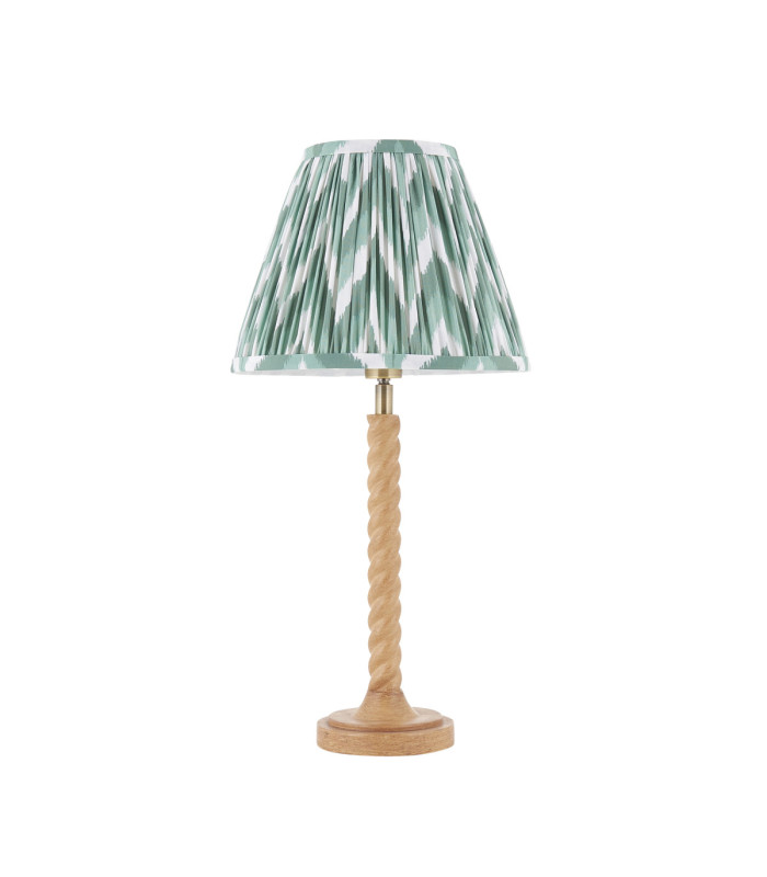 Twist & Zigzag25cm Table Lamp Oak Resin Cotswold Green-8