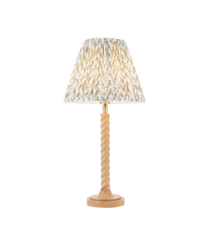 Twist & Leaf 25cm Table Lamp Oak Resin Herb Garden Green-1