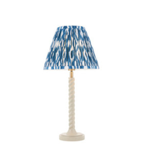 Twist & Ikat 25cm Table Lamp Satin Almond White Marlin Blue-1