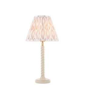 Twist & Ikat 25cm Table Lamp Satin Almond White Neutral Print-1