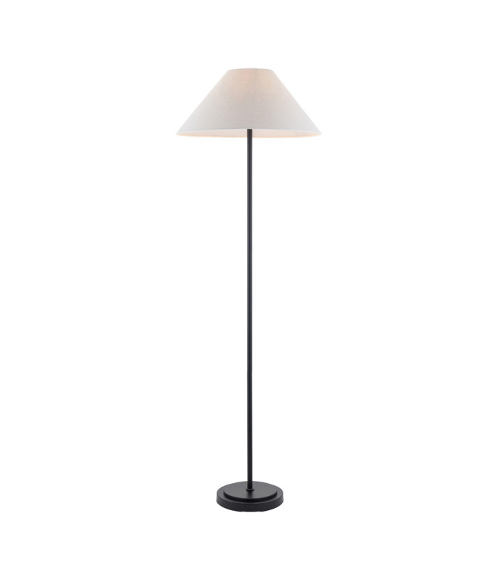 Arlo & Avalon 52cm Floor Lamp Matt Black Natural Linen-1
