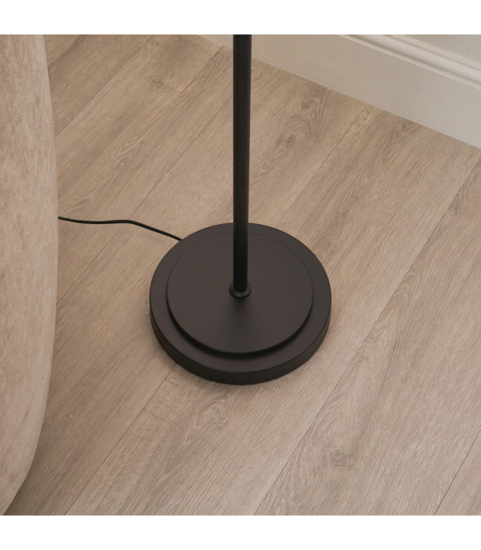 Arlo & Avalon 52cm Floor Lamp Matt Black Natural Linen-4