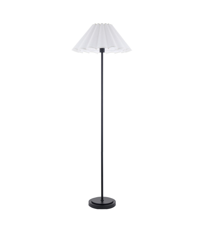 Arlo & Ayla 53cm Floor Lamp Matt Black Vintage White Cotton-7