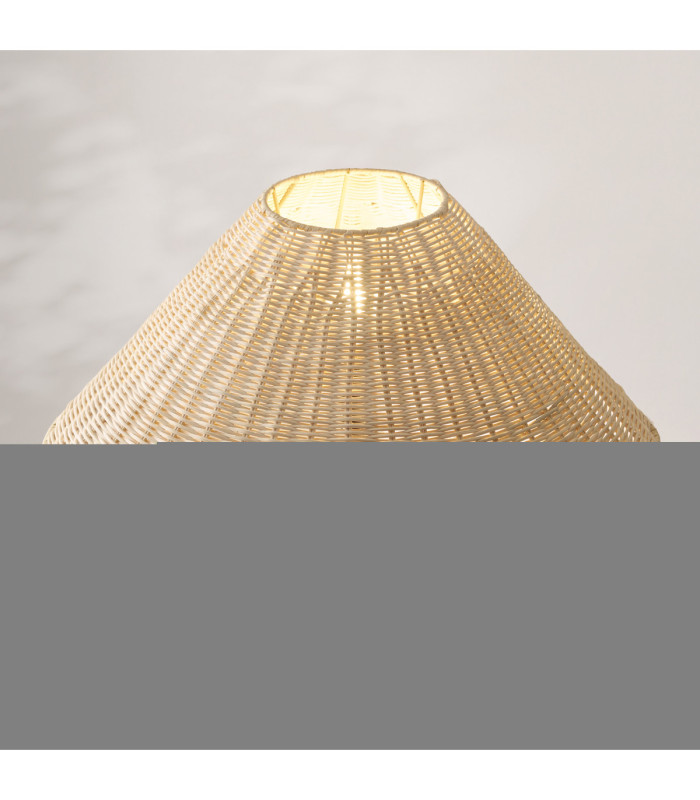 Arlo & Rattan 52cm Floor Lamp Matt Black Natural Rattan-3