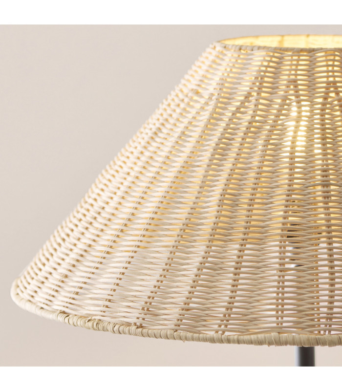 Arlo & Rattan 52cm Floor Lamp Matt Black Natural Rattan-4