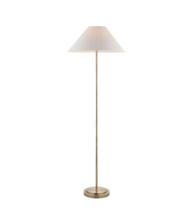 Arlo & Avalon 52cm Floor Lamp Antique Brass Natural Linen-1