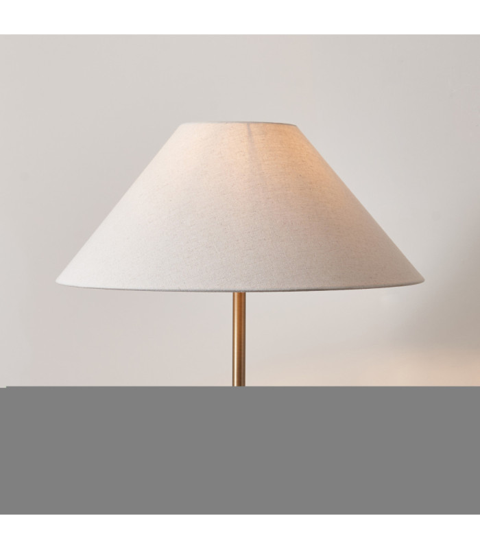 Arlo & Avalon 52cm Floor Lamp Antique Brass Natural Linen-3