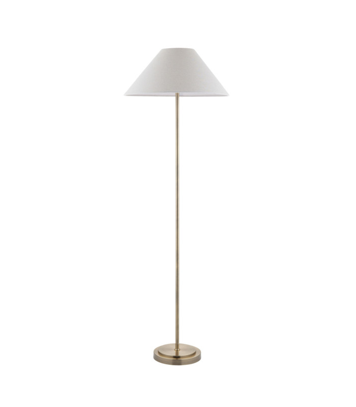 Arlo & Avalon 52cm Floor Lamp Antique Brass Natural Linen-8