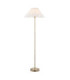 Arlo & Ayla 53cm Floor Lamp Antique Brass Vintage White Cotton-1