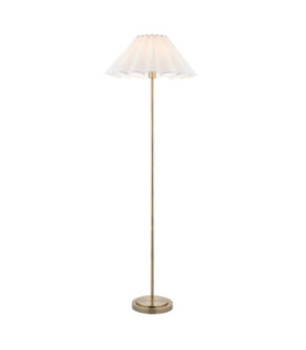 Arlo & Ayla 53cm Floor Lamp Antique Brass Vintage White Cotton-1