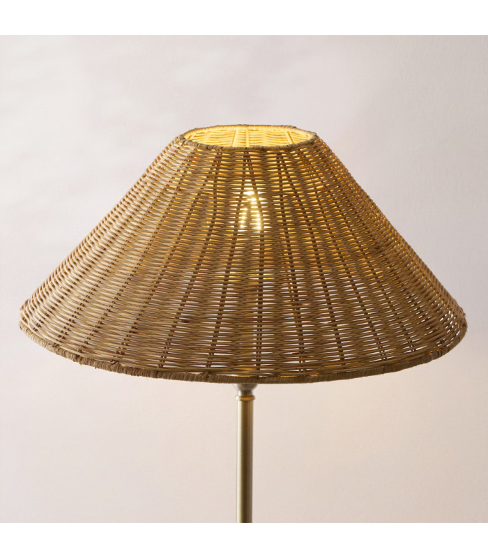 Arlo & Rattan 52cm Floor Lamp Antique Brass Dark Rattan-3