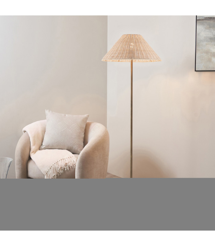Arlo & Rattan 52cm Floor Lamp Antique Brass Natural Rattan-2