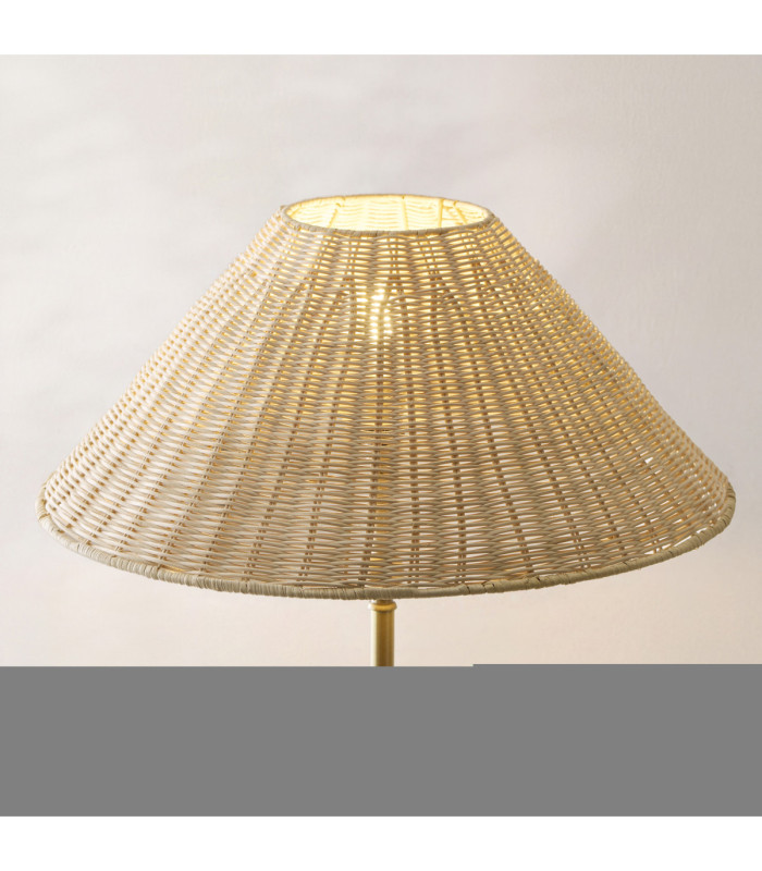 Arlo & Rattan 52cm Floor Lamp Antique Brass Natural Rattan-3