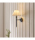 Sylvie Wall Lamp Matt Black Vintage White Cotton-4