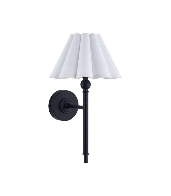 Sylvie Wall Lamp Matt Black Vintage White Cotton-8