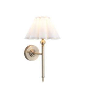 Sylvie Wall Lamp Antique Brass Vintage White Cotton-1