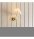 Sylvie Wall Lamp Antique Brass Vintage White Cotton-3