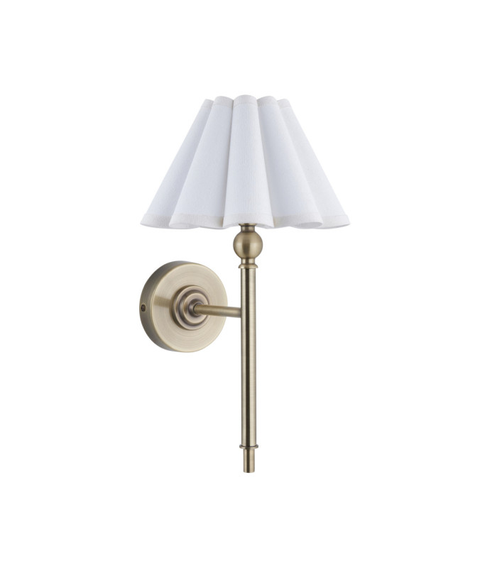 Sylvie Wall Lamp Antique Brass Vintage White Cotton-8