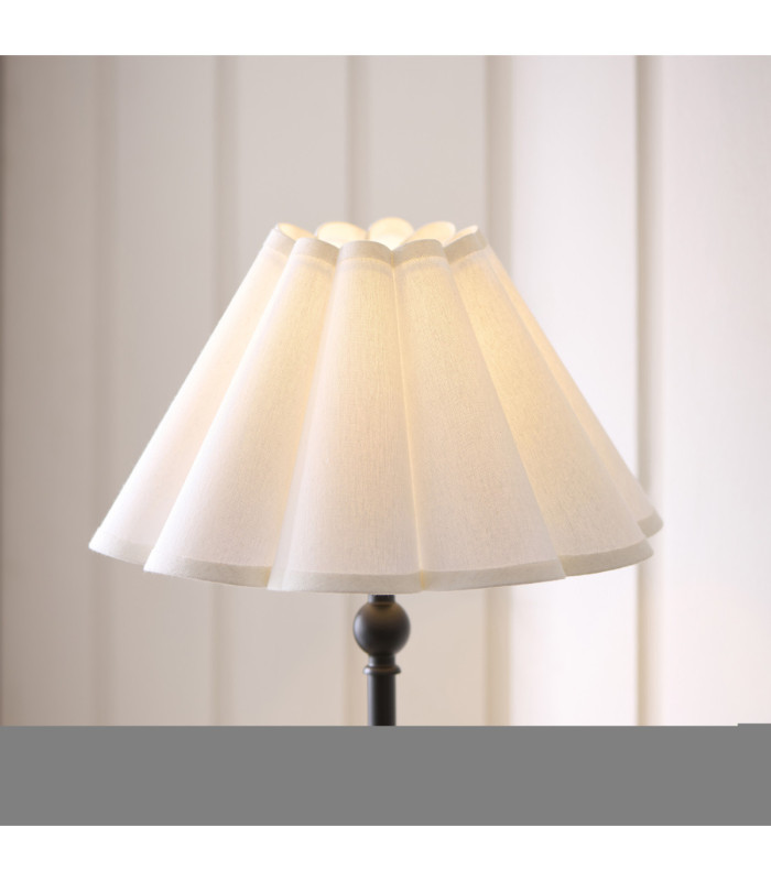 Sylvie Table Lamp Matt Black Vintage White Cotton-4