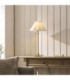 Sylvie Table Lamp Antique Brass Vintage White Cotton-2