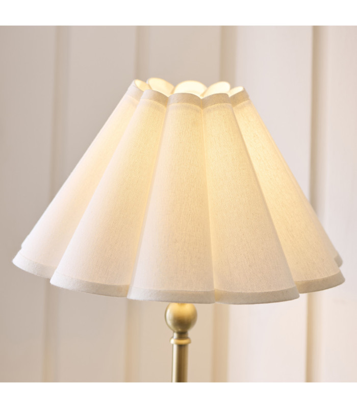Sylvie Table Lamp Antique Brass Vintage White Cotton-4