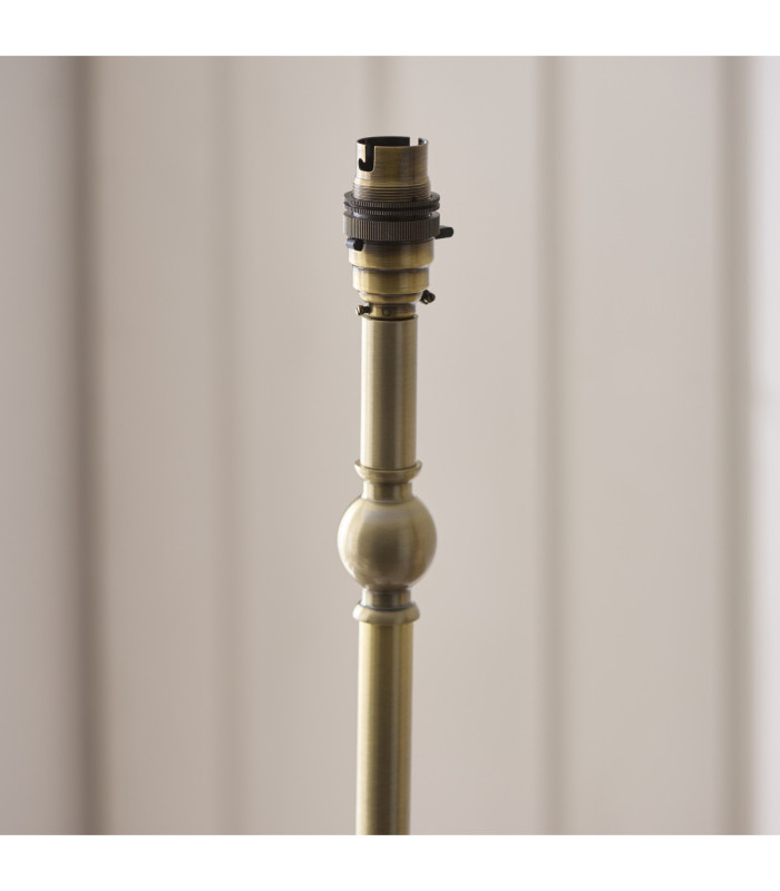 Sylvie Table Lamp Antique Brass Vintage White Cotton-6