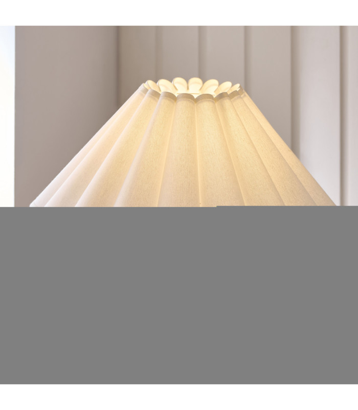Sylvie Floor Lamp Antique Brass Vintage White Cotton-3