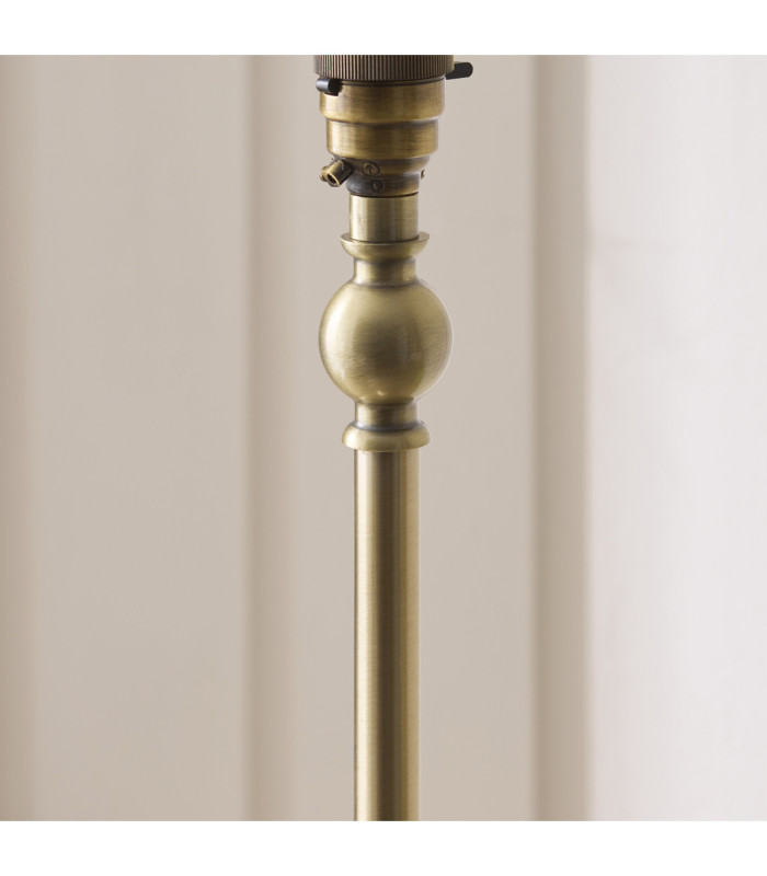 Sylvie Floor Lamp Antique Brass Vintage White Cotton-4