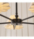 Sylvie Multi Arm Pendant Light Matt Black Vintage White Cotton-6
